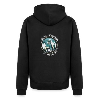 Snowboard Wintersport Berge Schnee Freestyle Shred - Unisex Premium Bio Zip Hoodie - Schwarz - Hinten - Nico (187cm)