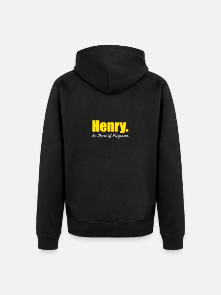 Henry - Unisex Premium Bio Zip Hoodie - Schwarz