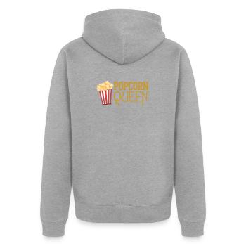 Bon à entendre pour être appelé Poppin' Popcorn Quee - Veste à capuche bio Premium Unisexe - gris chiné - Dos - Nico (187cm)