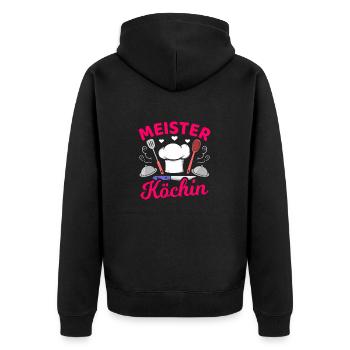 Meisterköchin Kochen Köchin Sterneköchin Küche - Unisex Premium Bio Zip Hoodie - Schwarz - Hinten - Nico (187cm)