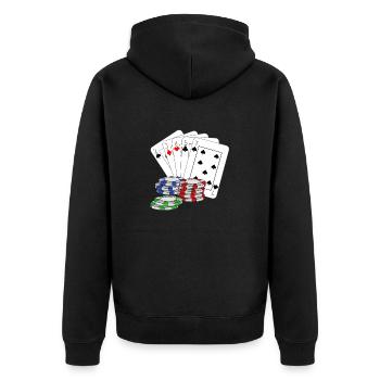 Poker Poker Pokerface jeu de cartes - Veste à capuche bio Premium Unisexe - noir - Dos - Nico (187cm)