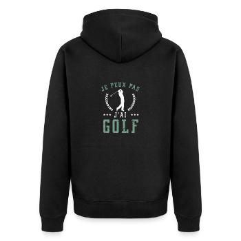 Je peux pas j'ai golf Humour drôle cadeau golfeur - Veste à capuche bio Premium Unisexe - noir - Dos - Nico (187cm)