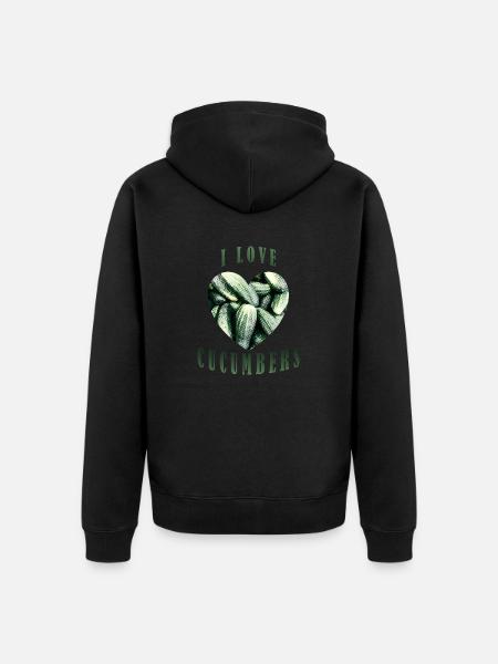 Ich liebe Gurken - Unisex Premium Bio Zip Hoodie - Schwarz