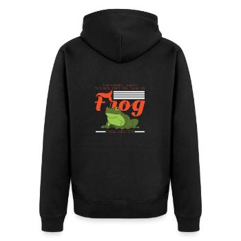 You Will Take My Frog I Will Kill You - Unisex Premium Organic Zip Hoodie - black - Back - Nico (187cm)