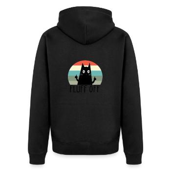 cat cats cat - Unisex Premium Organic Zip Hoodie - black - Back - Nico (187cm)