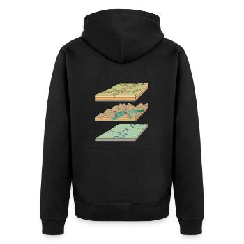 Geologie - Unisex Premium Bio Zip Hoodie - Schwarz - Hinten - Nico (187cm)