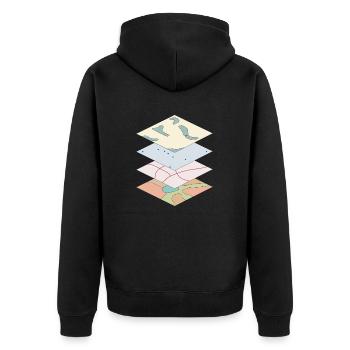 Cartographie - Veste à capuche bio Premium Unisexe - noir - Dos - Nico (187cm)