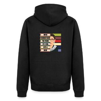 La citation de Ruth Bader Ginsburg ne jamais estimer le RI - Veste à capuche bio Premium Unisexe - noir - Dos - Nico (187cm)