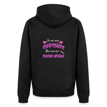 Infirmière et maman - Veste à capuche bio Premium Unisexe - noir - Dos - Nico (187cm)