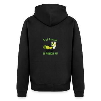 T.Shirt apéritif Tout travail mérite son TI PUNCH - Veste à capuche bio Premium Unisexe - noir - Dos - Nico (187cm)