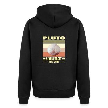 earth pluto - Unisex Premium Organic Zip Hoodie - black - Back - Nico (187cm)
