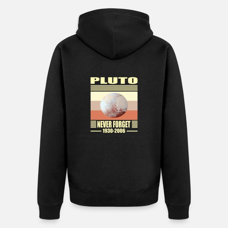 erde pluto - Unisex Premium Bio Zip Hoodie - Schwarz