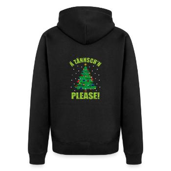 Denglisch Weihnachten Englisch Lehrer - Unisex Premium Bio Zip Hoodie - Schwarz - Hinten - Nico (187cm)