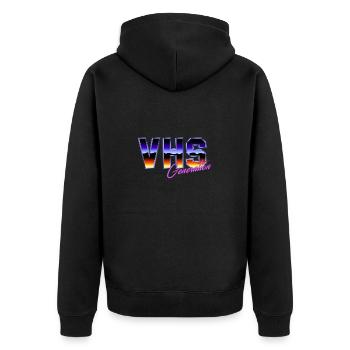 Generation VHS - Unisex Premium Organic Zip Hoodie - black - Back - Nico (187cm)