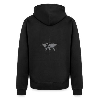 Carte du monde avec boussole - Veste à capuche bio Premium Unisexe - noir - Dos - Nico (187cm)