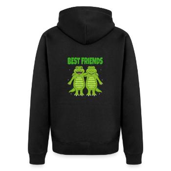 Best friends friendship boys best friends - Unisex Premium Organic Zip Hoodie - black - Back - Nico (187cm)