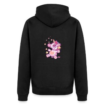 Baby Einhorn - Baby Unicorn - Unisex Premium Organic Zip Hoodie - black - Back - Nico (187cm)