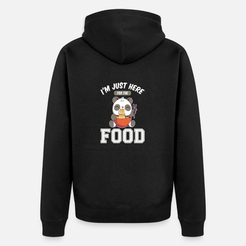 panda aux nouilles - Veste à capuche bio Premium Unisexe - noir
