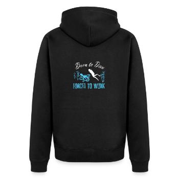 Born To Dive Diving Diver Profession Work Octopus - Unisex Premium Organic Zip Hoodie - black - Back - Nico (187cm)