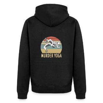 Wrestling Murder Yoga Funny Gift - Veste à capuche bio Premium Unisexe - noir - Dos - Nico (187cm)