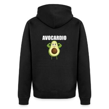 Avocardio Cute Avocado Cardio Fitness Keto - Unisex Premium Organic Zip Hoodie - black - Back - Nico (187cm)