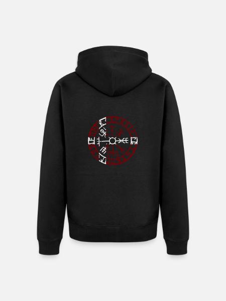 VEGVVISIR DENMARK - Viking Compass - Unisex Premium Organic Zip Hoodie - black