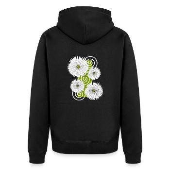 fleurs Marguerites fleurs blanches fleurs jardin printemps - Veste à capuche bio Premium Unisexe - noir - Dos - Nico (187cm)