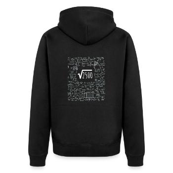 50th Birthday Square Root Of 2500: 50 Years Old - Unisex Premium Organic Zip Hoodie - black - Back - Nico (187cm)