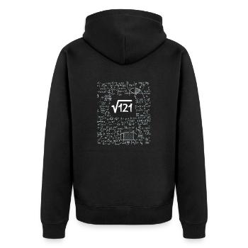 Enfants Racine Carrée De 121 Cadeau D'anniversaire 11 Ans - Veste à capuche bio Premium Unisexe - noir - Dos - Nico (187cm)
