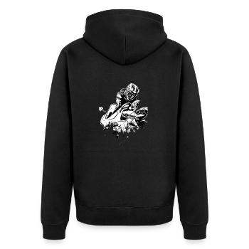 Motorcycle Lifestyle / Motorrad / Motorräder biker - Unisex Premium Bio Zip Hoodie - Schwarz - Hinten - Nico (187cm)