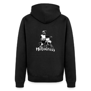Motocross Design Enduro / Idée cadeau - Veste à capuche bio Premium Unisexe - noir - Dos - Nico (187cm)