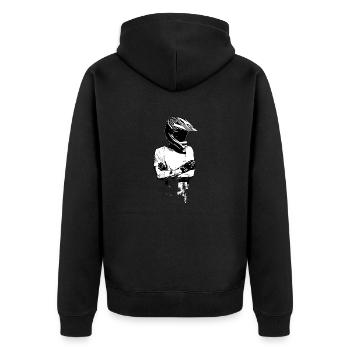 Motocross Design Enduro / Gift Idea / MX - Unisex Premium Organic Zip Hoodie - black - Back - Nico (187cm)