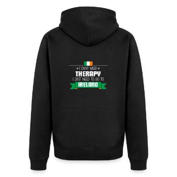 Voyage et vacances en Irlande - Je n'ai pas besoin de thérapie Irla - Veste à capuche bio Premium Unisexe - noir - Dos - Nico (187cm)