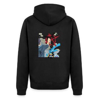 Graffiti punk anarchie - Veste à capuche bio Premium Unisexe - noir - Dos - Nico (187cm)
