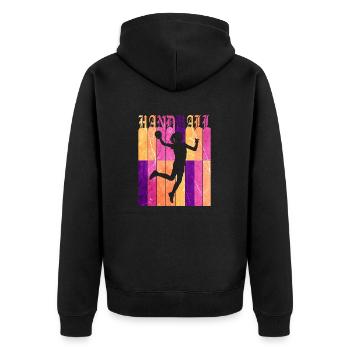 Je Peux Pas J'ai Handball - Évolution Handballeur - Veste à capuche bio Premium Unisexe - noir - Dos - Nico (187cm)