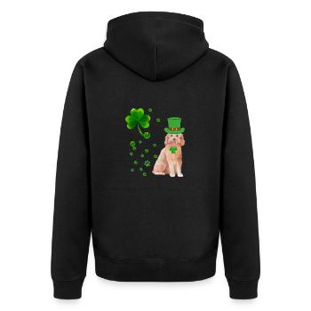Goldendoodle Dog Saint Patricks Day Funny Gift for - Unisex Premium Organic Zip Hoodie - black - Back - Nico (187cm)