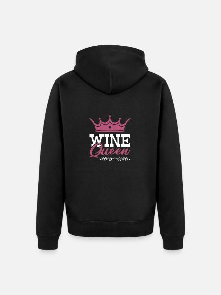 Wine Queen - Unisex Premium Organic Zip Hoodie - black
