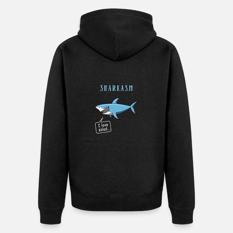 Sharkasm, Requin, Vegan, Requin T-shirt - Veste à capuche bio Premium Unisexe - noir