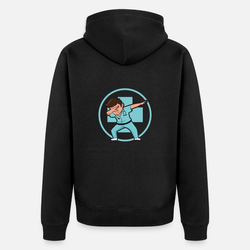 Dab Dabbing netter Arzt - Unisex Premium Bio Zip Hoodie - Schwarz