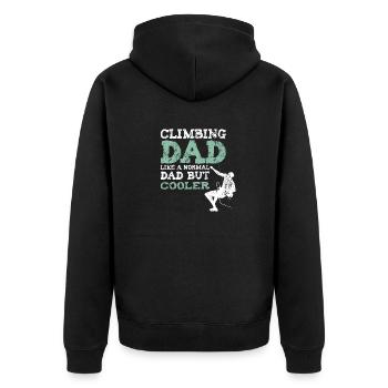 Climbing dad grimpeur de roche papa alpiniste père - Veste à capuche bio Premium Unisexe - noir - Dos - Nico (187cm)