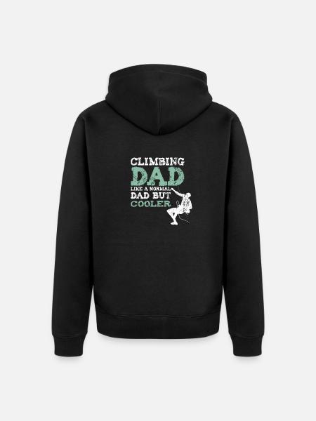 Klimmen Dad Rock Klimmen Vader Bergbeklimmen Vader - Uniseks Premium bio ziphoodie - zwart