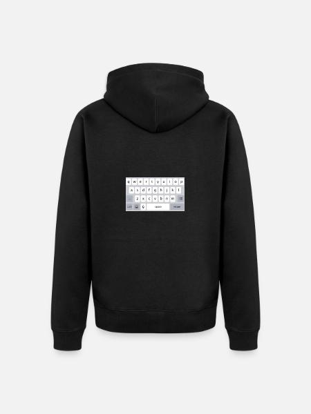 TELEFOON TOETSENBORD WITTE SMARTPHONE TELEFOON TAP - Uniseks Premium bio ziphoodie - zwart