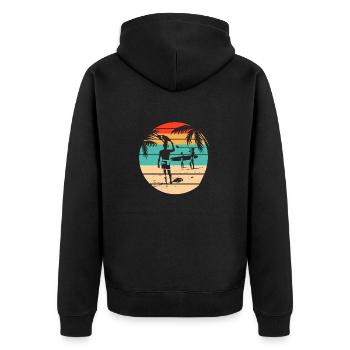 Surf, Surf, Surf, Surf, Surf - Veste à capuche bio Premium Unisexe - noir - Dos - Nico (187cm)