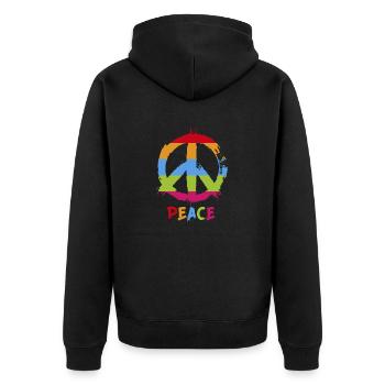 T-shirt vibration positive. - Veste à capuche bio Premium Unisexe - noir - Dos - Nico (187cm)