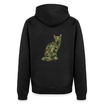 Camouflage Cat Kitten - Unisex Premium Organic Zip Hoodie - black - Back - Nico (187cm)