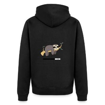 Reveil en cours - flemme humour - Veste à capuche bio Premium Unisexe - noir - Dos - Nico (187cm)
