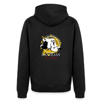BJJ - Triangle - Brazilian Jiu-Jitsu - Unisex Premium Organic Zip Hoodie - black - Back - Nico (187cm)