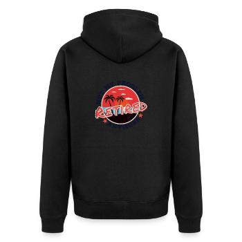 Nicht Mein Problem bin in Rente Rentner Lustig - Unisex Premium Bio Zip Hoodie - Schwarz - Hinten - Nico (187cm)