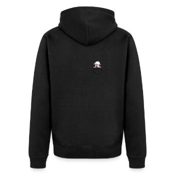 Schaf in der Tasche - Unisex Premium Bio Zip Hoodie - Schwarz - Hinten - Nico (187cm)