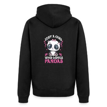 La fille aime panda ours panda mignon panda ours cadeau classique - Veste à capuche bio Premium Unisexe - noir - Dos - Nico (187cm)